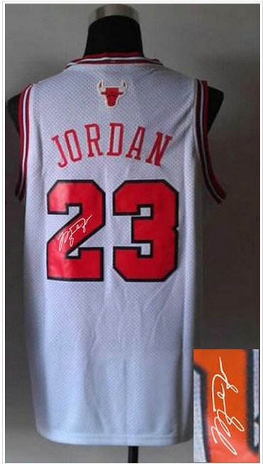 Chicago Bulls Revolution 30 Autographed #23 Michael Jordan White Stitched NBA Jersey
