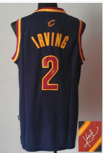 Cleveland Cavaliers Revolution 30 Autographed #2 Kyrie Irving Navy Blue Stitched NBA Jersey