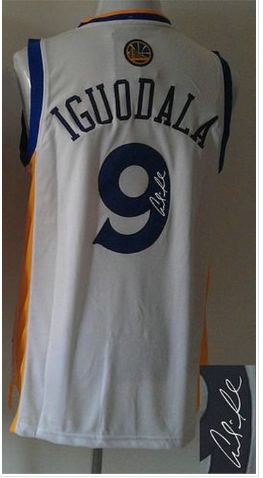 Golden State Warriors Revolution 30 Autographed #9 Andre Iguodala White Stitched NBA Jersey