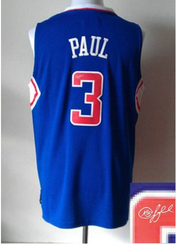 Los Angeles Clippers Revolution 30 Autographed #3 Chris Paul Blue Stitched NBA Jersey
