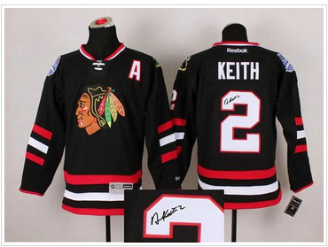 Chicago Blackhawks #2 Duncan Keith Black Autographed Stitched NHL Jersey