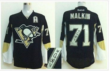 Pittsburgh Penguins #71 Evgeni Malkin Black Autographed Stitched NHL Jersey Pittsburgh Penguins #71 Evgeni Malkin Black Autographed Stitched NHL Jersey