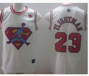 Chicago Bulls #23 Michael Jordan White Flightman Stitched NBA Jersey