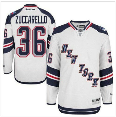 New York Rangers #36 Mats Zuccarello White 2014 Stadium Series NHL Jersey