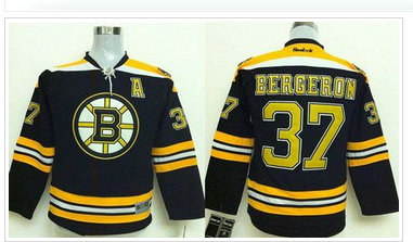 Youth NHL Boston Bruins #37 Patrice Bergeron Black Jersey Youth NHL Boston Bruins #37 Patrice Bergeron Black Jersey