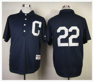 Cleveland Indians #22 Jason Kipnis Navy Blue 1902 Turn Back The Clock Stitched Baseball Jersey