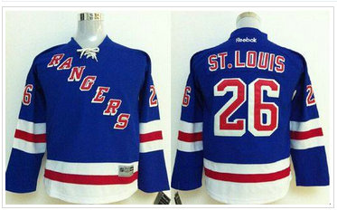 Youth NHL New York Rangers #26 Martin St.Louis Blue Home NHL Jersey