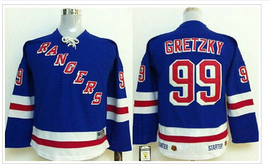 Youth NHL New York Rangers #99 Wayne Gretzky Stitched Blue NHL Jersey