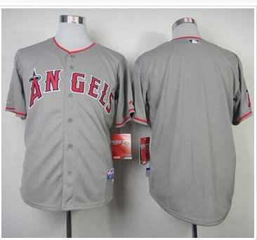 Los Angeles Angels Blank Grey Cool Base Stitched Baseball Jersey