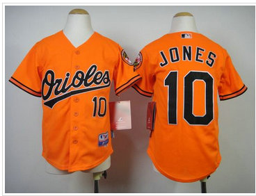 Youth MLB Baltimore Orioles #10 Adam Jones Orange Cool Base Stitched Jersey