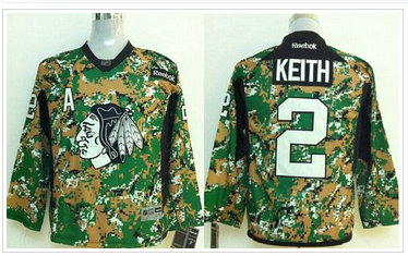 Youth NHL Chicago Blackhawks #2 Duncan Keith Camo Veterans Day Practice Stitched Jersey
