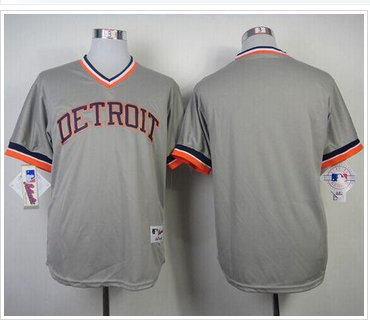 Detroit Tigers Blank Grey 1984 Turn Back The Clock Stitched Baseball Jersey