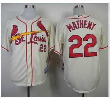 St.Louis Cardinals #22 Mike Matheny Cream Cool Base Stitched Baseball Jerseys
