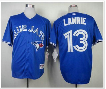 Toronto Blue Jays #13 Brett Lawrie Blue Alternate Stitched Baseball Jersey