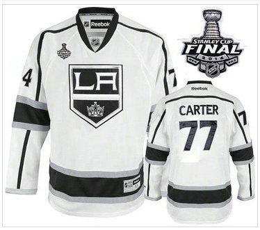 Los Angeles Kings #77 Jeff Carter White Road 2014 Stanley Cup Finals Stitched NHL Jersey