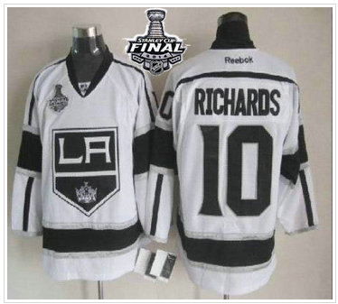 Los Angeles Kings #10 Mike Richards White Road 2014 Stanley Cup Finals Stitched NHL Jersey