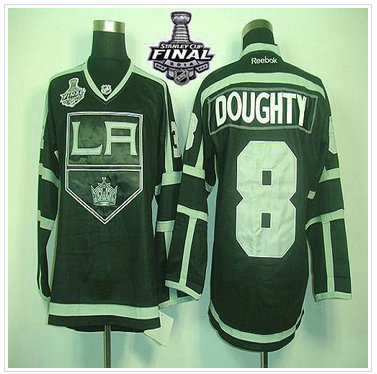 Los Angeles Kings #8 Drew Doughty Black Ice 2014 Stanley Cup Finals Stitched NHL Jersey