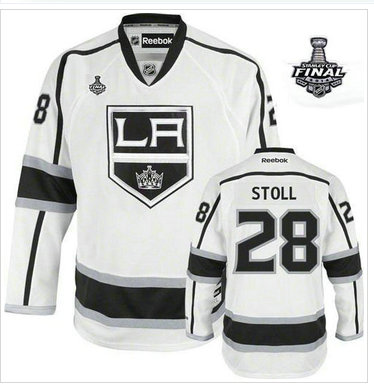 Los Angeles Kings #28 Jarret Stoll White Road 2014 Stanley Cup Finals Stitched NHL Jersey