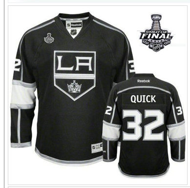Los Angeles Kings #32 Jonathan Quick Black Home 2014 Stanley Cup Finals Stitched NHL Jersey