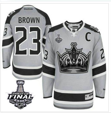 Los Angeles Kings #23 Dustin Brown Grey 2014 Stadium Series Stanley Cup Finals Stitched NHL Jersey