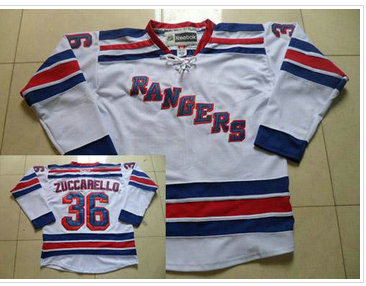 New York Rangers #36 Mats Zuccarello White Road NHL Jersey