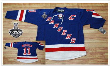 New York Rangers #11 Mark Messier Blue With 2014 Stanley Cup Finals Stitched NHL Jersey