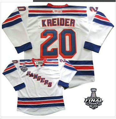 New York Rangers #20 Chris Kreider White Road With 2014 Stanley Cup Finals Stitched NHL Jersey New York Rangers #20 Chris Kreider White Road With 2014 Stanley Cup Finals Stitched NHL Jersey
