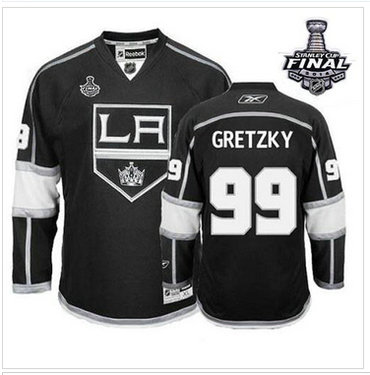 Youth NHL Los Angeles Kings #99 Wayne Gretzky Black CCM Throwback 2014 Stanley Cup Finals Stitched Youth NHL Jersey