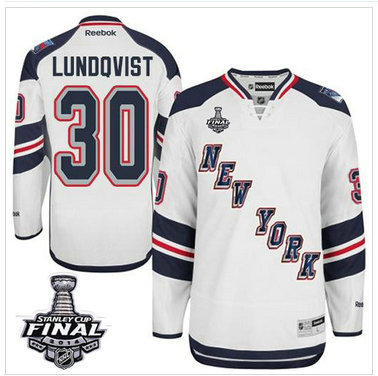 Youth NHL New York Rangers #30 Henrik Lundqvist White 2014 Stadium Series With Stanley Cup Finals Jersey