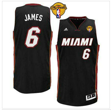Miami Heat #6 LeBron James Black Revolution 30 Finals Patch Stitched NBA Jersey