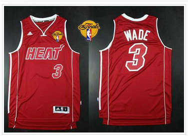 Miami Heat #3 Dwyane Wade Red Pride Swingman Finals Patch Stitched NBA Jersey