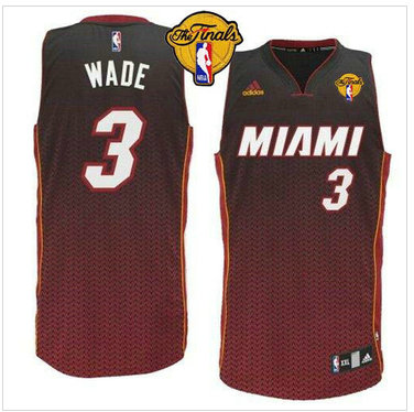 Miami Heat #3 Dwyane Wade Black Resonate Fashion Swingman Finals Patch Stitched NBA Jersey