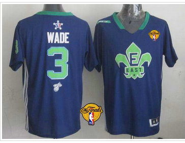 Miami Heat #3 Dwyane Wade Navy Blue 2014 All Star Finals Patch Stitched NBA Jersey