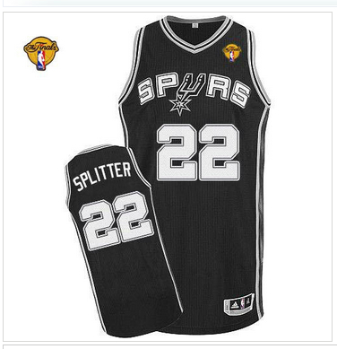San Antonio Spurs Revolution 30 #22 Tiago Splitter Black Finals Patch Stitched NBA Jersey