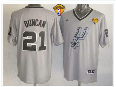San Antonio Spurs #21 Tim Duncan Grey 2013 Christmas Day Swingman Finals Patch Stitched NBA Jersey