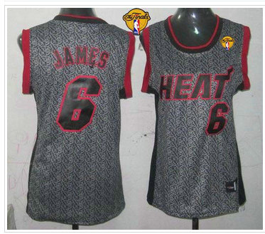 Women NBA Miami Heat #6 LeBron James Grey With Finals Patch Static Fashion Stitched NBA Jersey Women NBA Miami Heat #6 LeBron James Grey With Finals Patch Static Fashion Stitched NBA Jersey