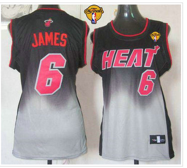 Women NBA Miami Heat #6 LeBron James Black-Grey With Finals Patch Fadeaway Fashion Stitched NBA Jersey Women NBA Miami Heat #6 LeBron James Black-Grey With Finals Patch Fadeaway Fashion Stitched NBA Jersey