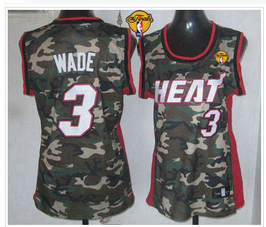 Women NBA Miami Heat #3 Dwyane Wade Camo With Finals Patch Stealth Collection Stitched NBA Jersey Women NBA Miami Heat #3 Dwyane Wade Camo With Finals Patch Stealth Collection Stitched NBA Jersey