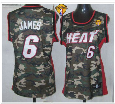 Women NBA Miami Heat #6 LeBron James Camo With Finals Patch Stealth Collection Stitched NBA Jersey Women NBA Miami Heat #6 LeBron James Camo With Finals Patch Stealth Collection Stitched NBA Jersey