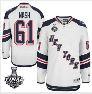 New York Rangers #61 Rick Nash White 2014 Stadium Series With Stanley Cup Finals NHL Jersey