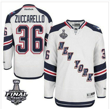 New York Rangers #36 Mats Zuccarello White 2014 Stadium Series With Stanley Cup Finals NHL Jersey