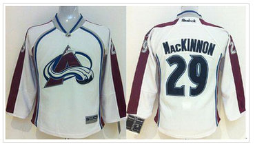 Youth NHL Colorado Avalanche #29 Nathan MacKinnon White Stitched Jersey