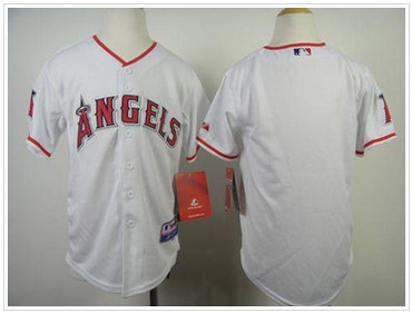 Youth MLB Los Angeles Angels Blank White Cool Base Baseball Jersey