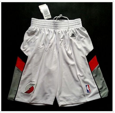 Portland Trail Blazers White Throwback Shorts