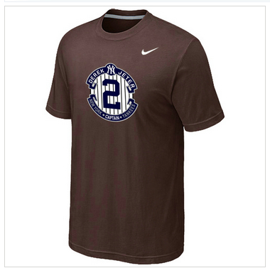 New Derek Jeter New York Yankees Official Final Season Commemorative Logo T-Shirt Dark Brown