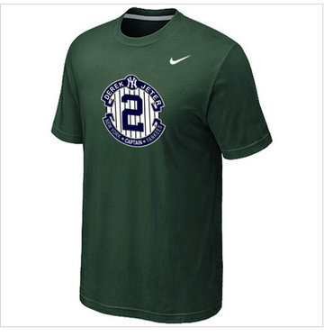 New Derek Jeter New York Yankees Official Final Season Commemorative Logo T-Shirt Dark Green