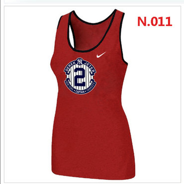 New Derek Jeter New York Yankees Official Final Season Commemorative Logo stretch Tank Top Red