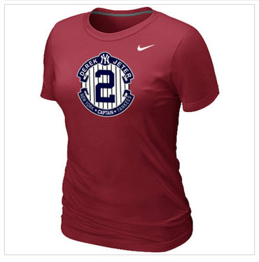 New Derek Jeter New York Yankees Official Final Season Commemorative Logo Women's Blended T-Shirt Red