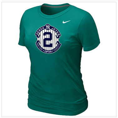 New Derek Jeter New York Yankees Official Final Season Commemorative Logo Women's Blended T-Shirt L.Green