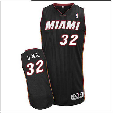 Miami Heat #32 Shaquille O'Neal Black Throwback NBA Jersey